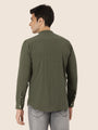 Premium Men'S Crinkle Cotton Shirt | Olive
