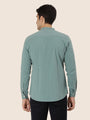 Premium Men'S Crinkle Cotton Shirt | Turquoise