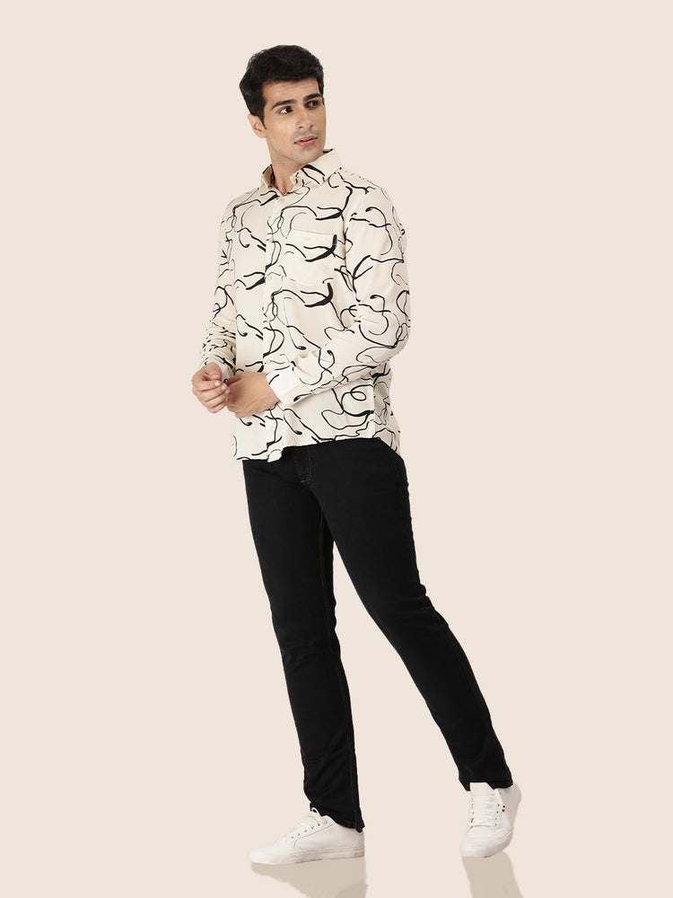 Men'S Premium Rayon Shirt With Abstract Print