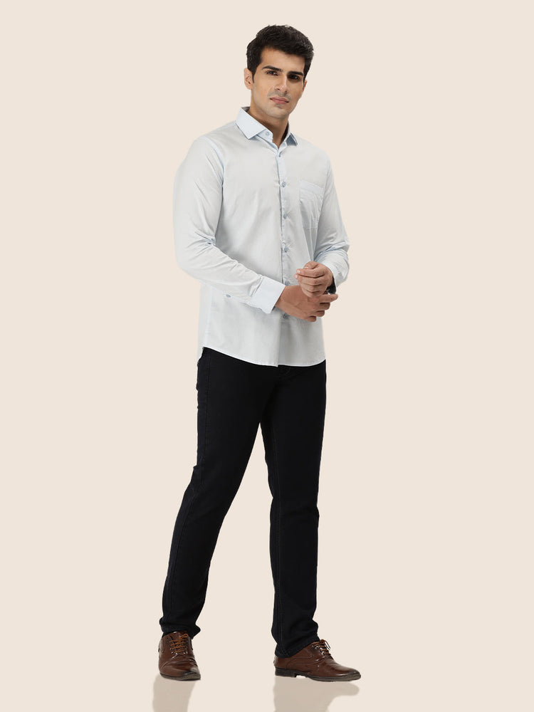 Sky Blue Shirt With Premium Cotton Lycra