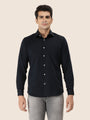 Premium Cotton Lycra Satin Black Shirt