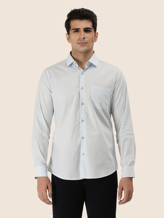 Sky Blue Shirt With Premium Cotton Lycra