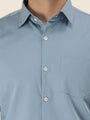 Premium Cotton Satin Marble Blue Shirt