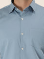 Premium Cotton Satin Marble Blue Shirt