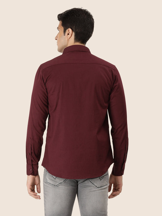 Premium Cotton Lycra Wine Shirt