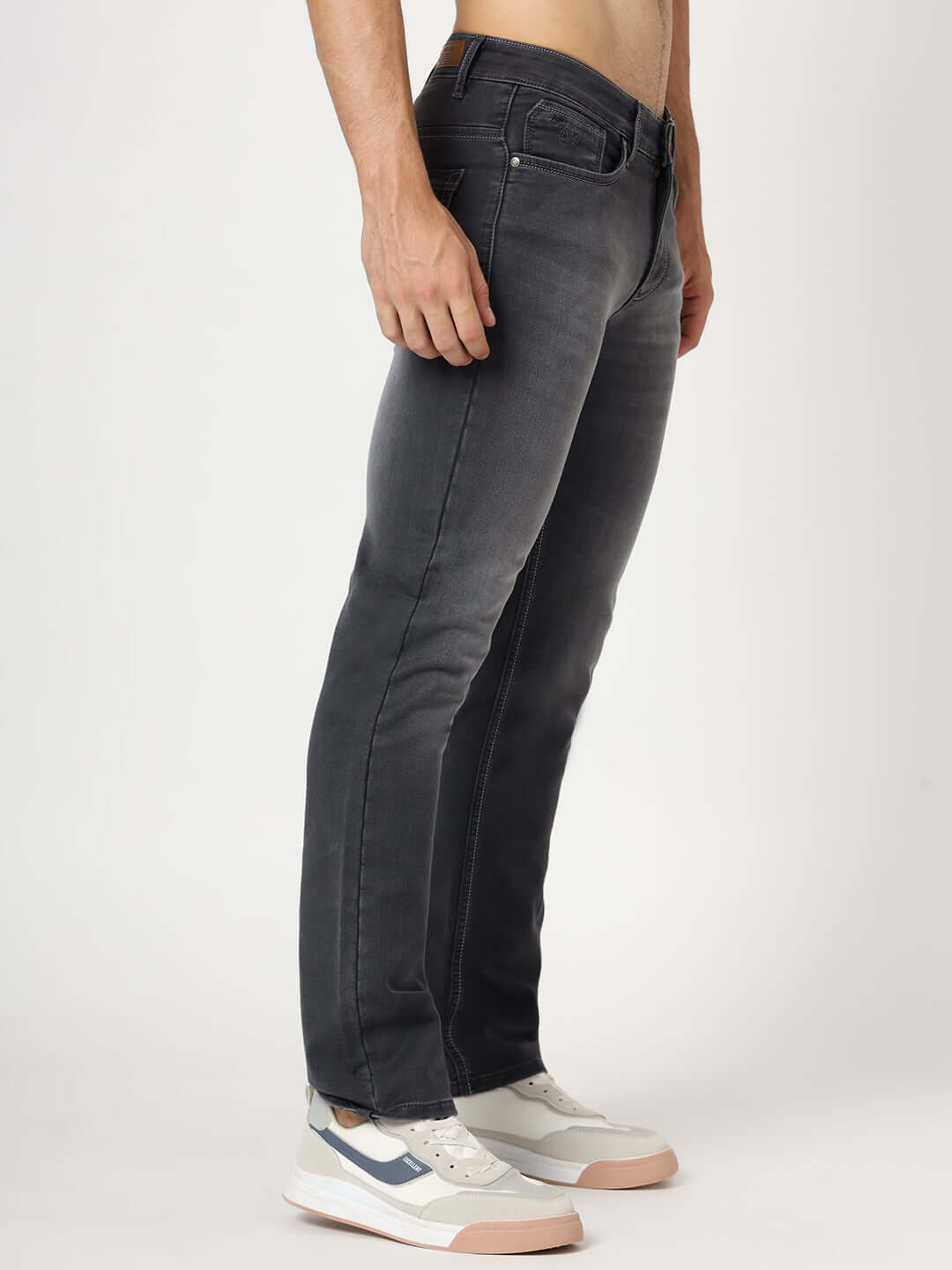 Premium Men'S Charcoal Relaxed-Fit Jeans