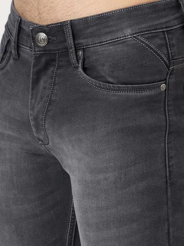 Premium Men'S Charcoal Relaxed-Fit Jeans