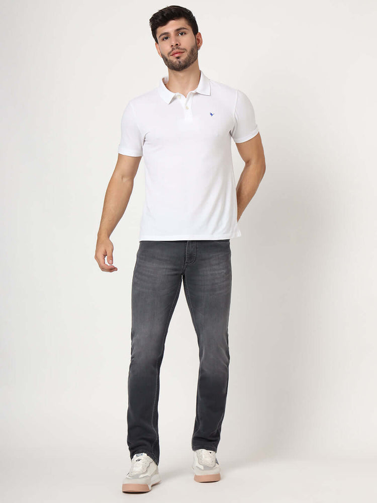 Premium Men'S Charcoal Relaxed-Fit Jeans