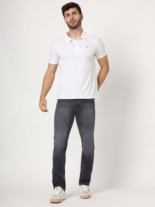Premium Men'S Charcoal Relaxed-Fit Jeans
