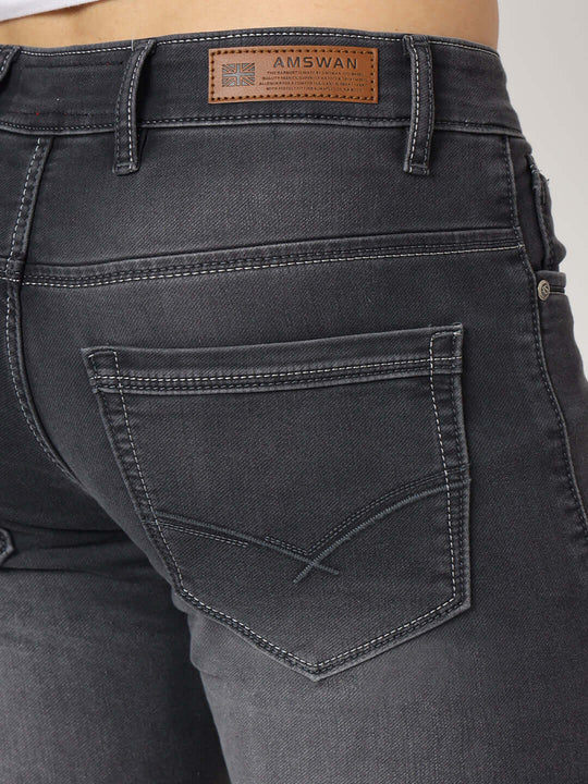 Premium Men'S Charcoal Relaxed-Fit Jeans