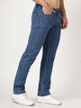 Premium Men'S Blue Mid Wash Relaxed Fit Jeans