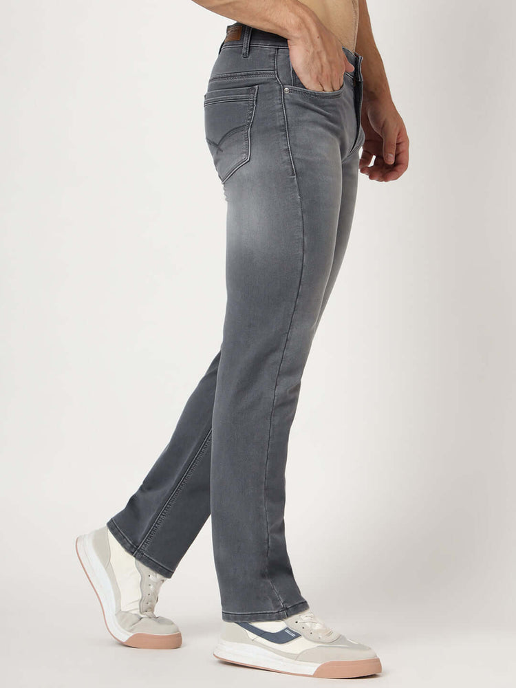Premium Men'S Light Grey Light Wash Relaxed Fit Jeans