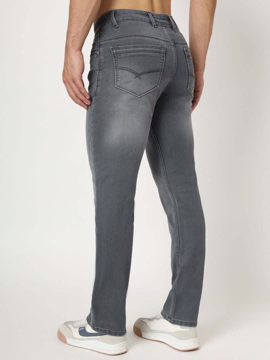 Premium Men'S Light Grey Light Wash Relaxed Fit Jeans