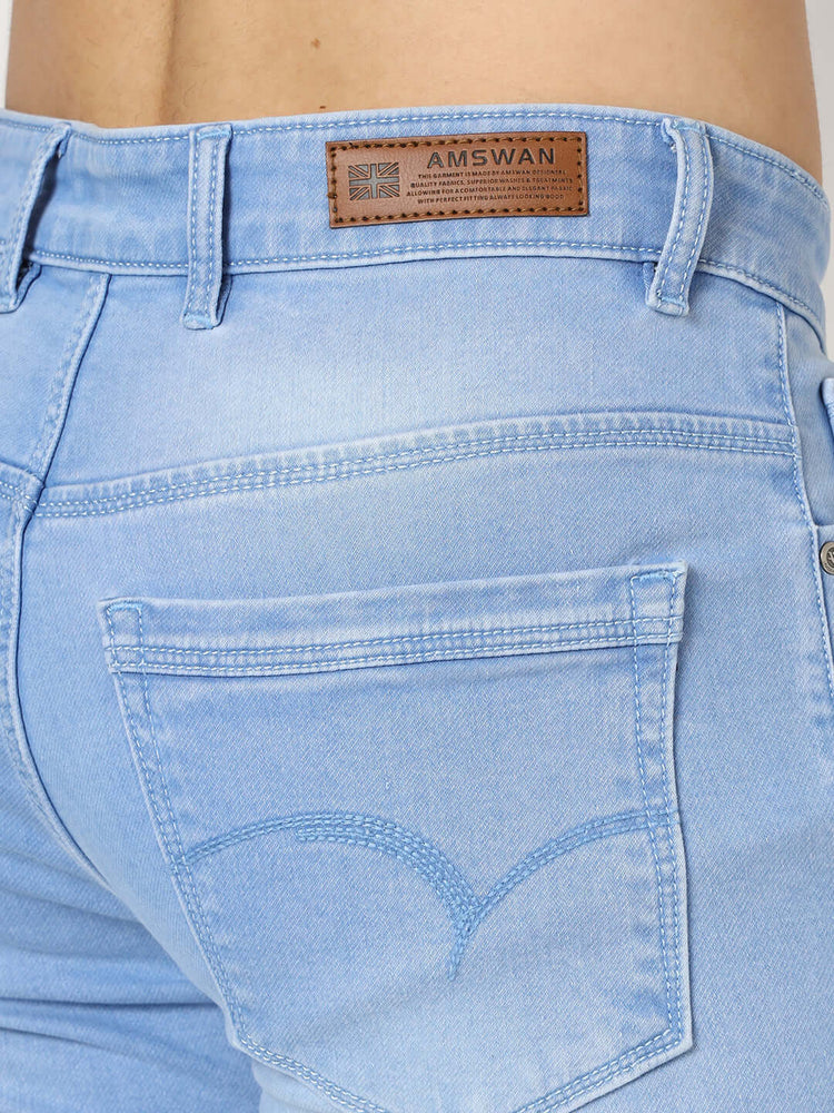 Premium Men'S Light Blue Light Wash Relaxed Fit Jeans