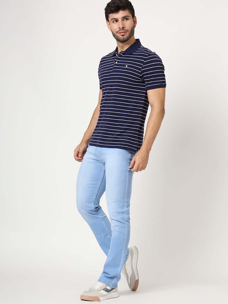 Premium Men'S Light Blue Light Wash Relaxed Fit Jeans