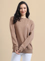 Amswan Women'S Brown Solid Sweatshirt