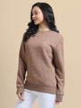 Amswan Women'S Brown Solid Sweatshirt