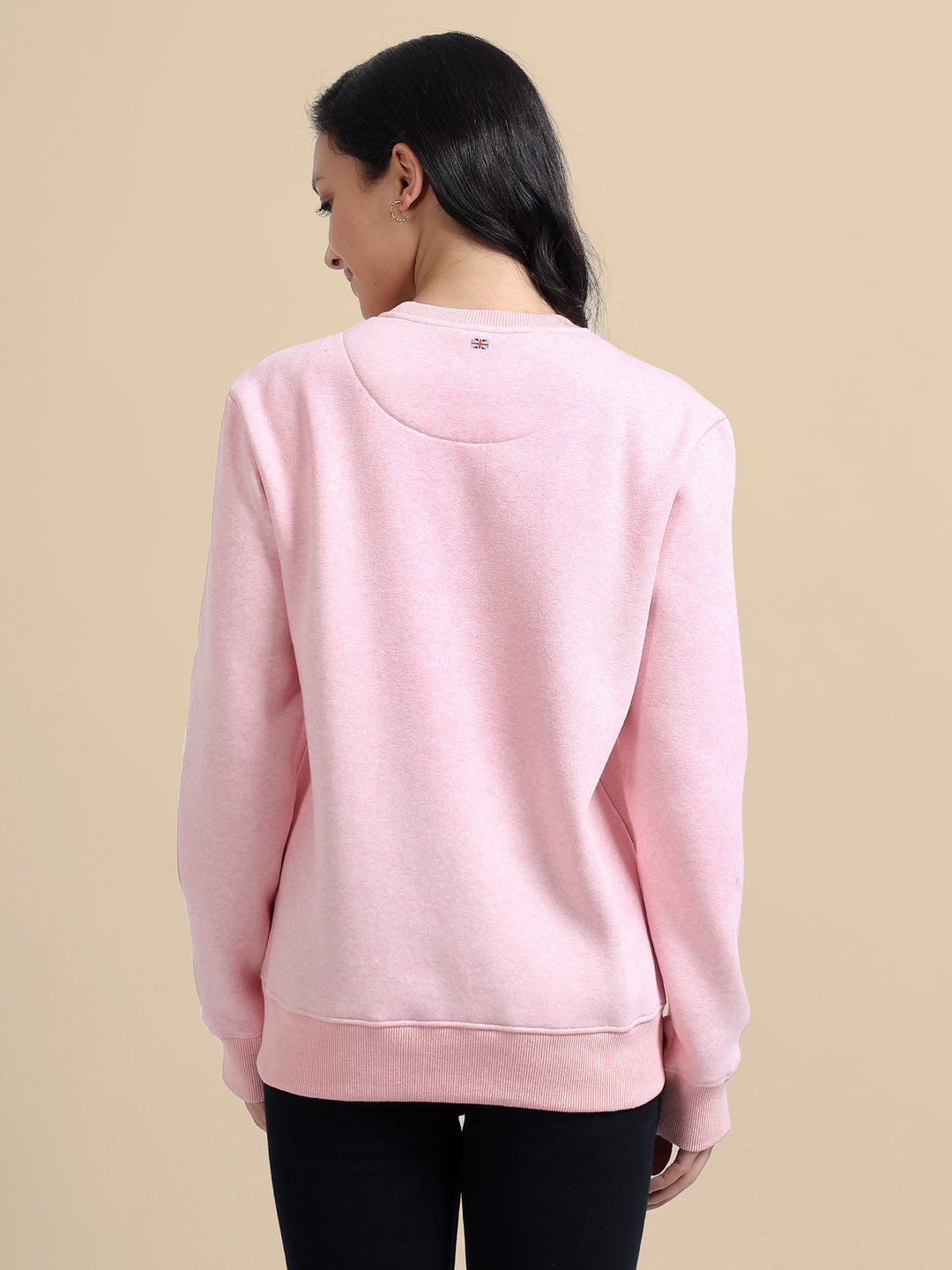 Amswan Women'S Pink Solid Sweatshirt