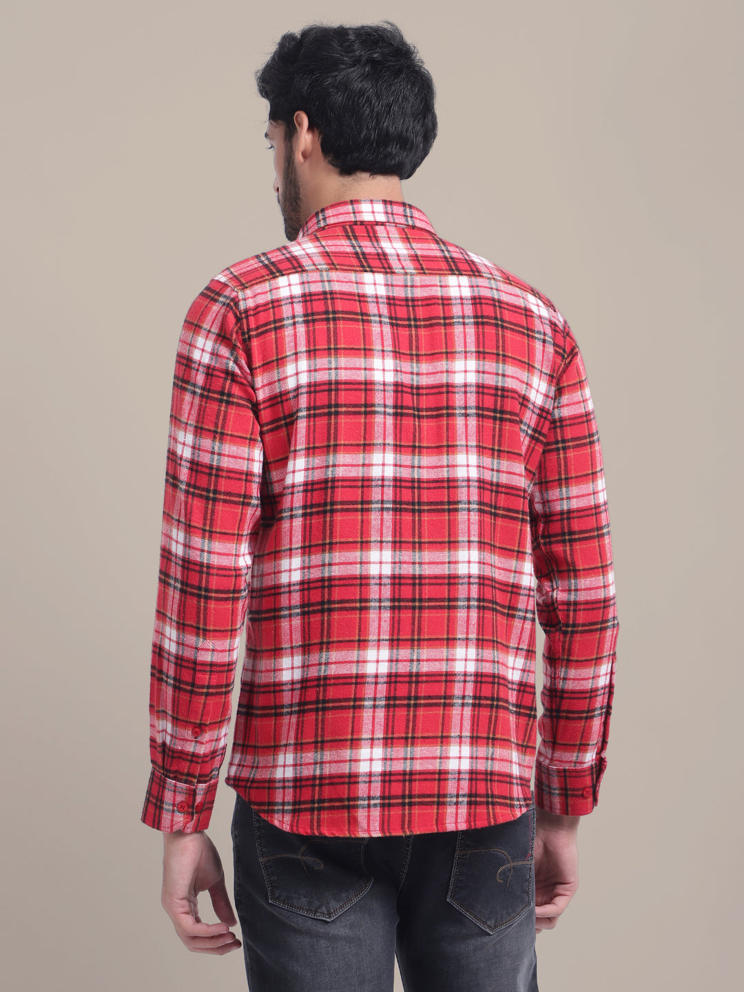 Premium Cotton Red Plaid Flannel Shirt