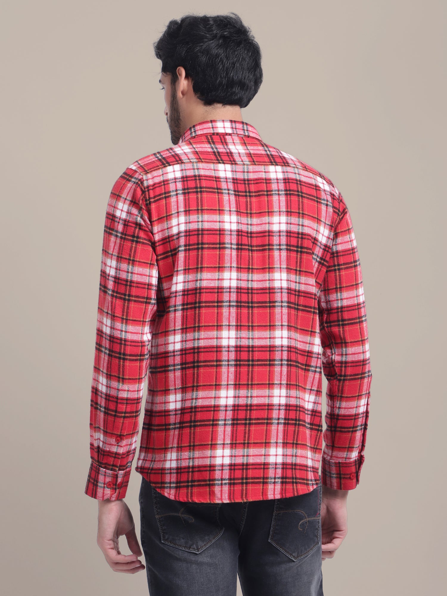 Premium Cotton Red Plaid Flannel Shirt
