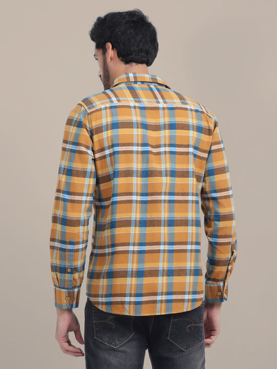Premium Cotton Yellow Plaid Flannel Shirt