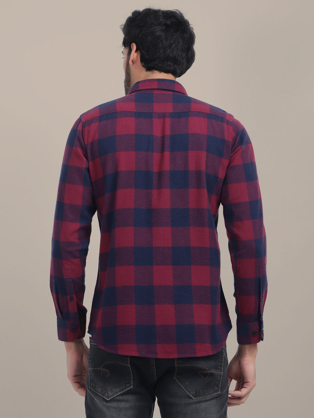 Premium Cotton Maroon Flannel Full Sleeves Shirt