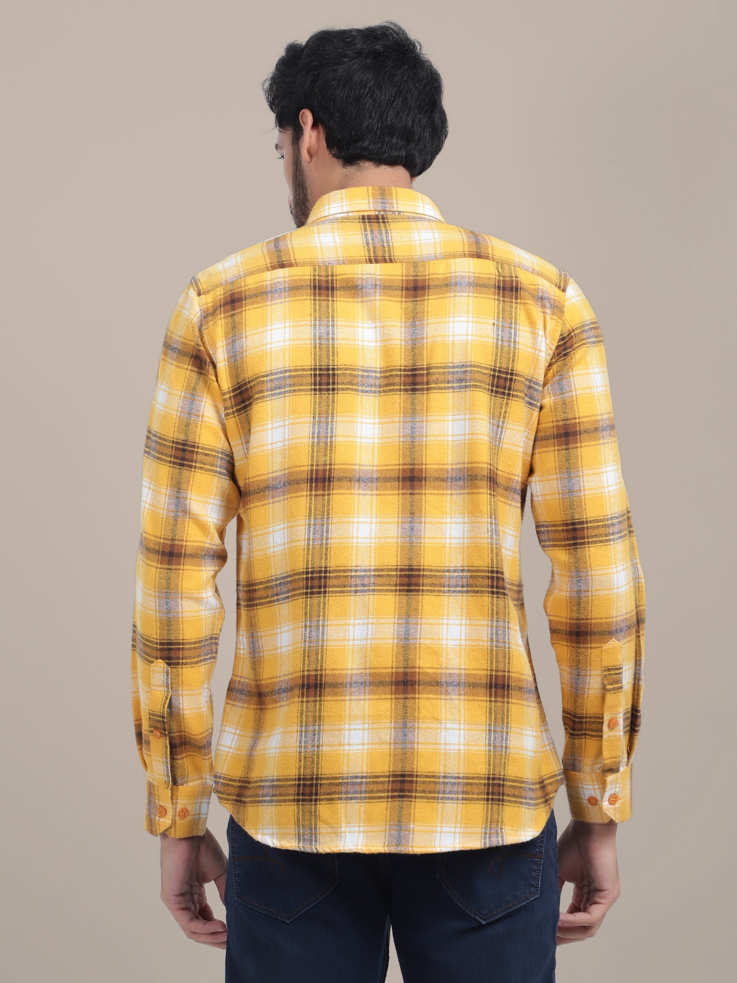 Premium Cotton Yellow Plaid Flannel Shirts