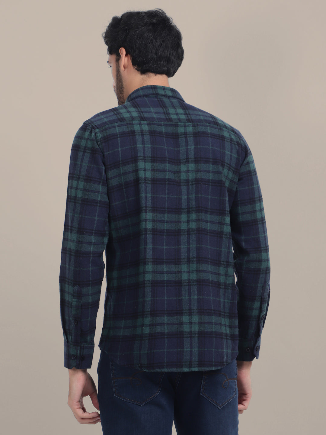 Premium Cotton Dark Green Plaid Flannel Shirt