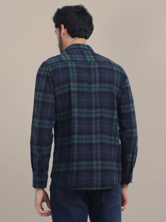 Premium Cotton Dark Green Plaid Flannel Shirt