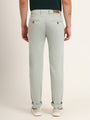 Premium Cotton Stretch Light Cyan Solid Men'S Regular Fit Trouser