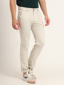 Premium Cotton Stretch Beige Solid Men'S Regular Fit Trouser