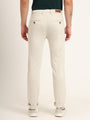 Premium Cotton Stretch Beige Solid Men'S Regular Fit Trouser