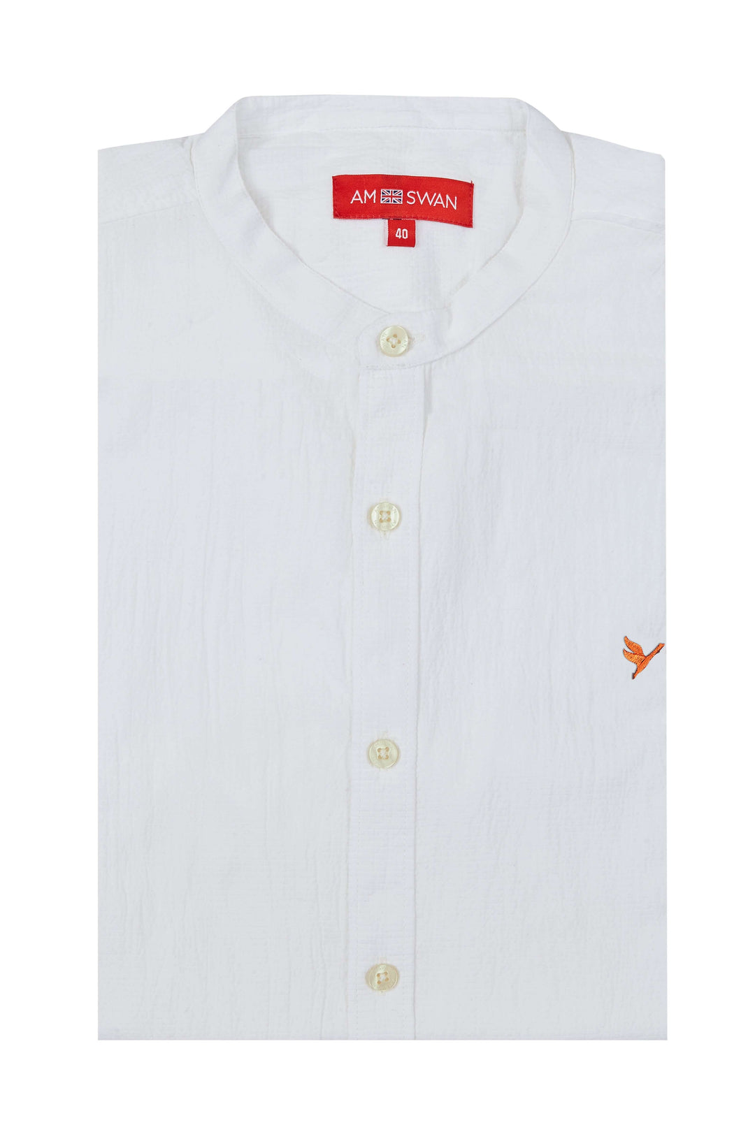 Amswan Premium Men'S Crinkle Cotton Shirt - Mandarin Collar, Long Sleeves