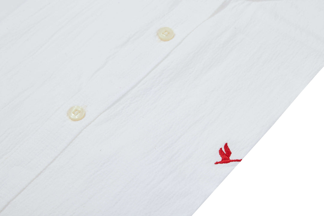 Amswan Premium Men'S Crinkle Cotton Shirt - Mandarin Collar, Long Sleeves