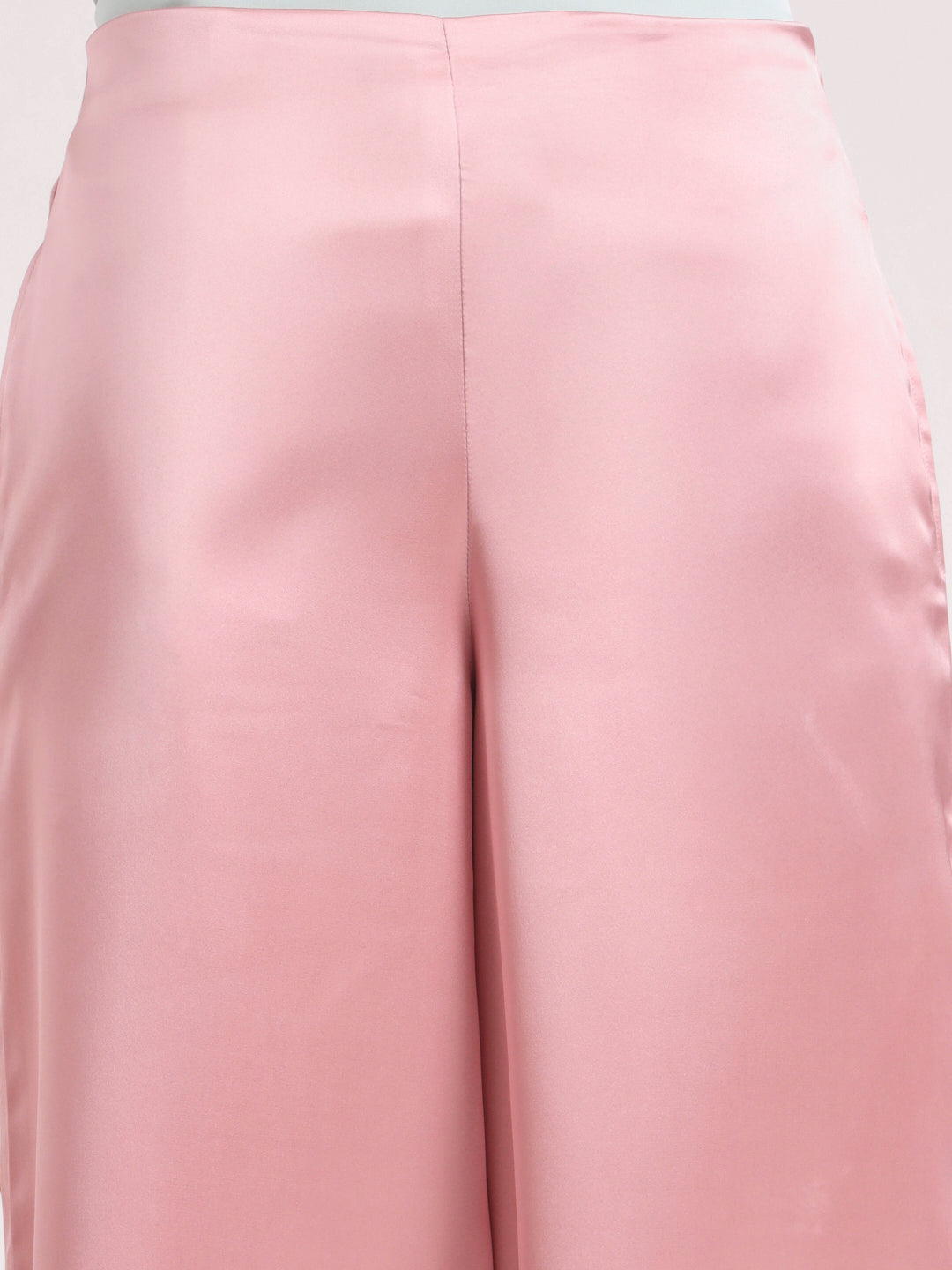 European Satin Regular Fit Flared Trouser