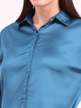 European Satin A Symetrical Shirt Top