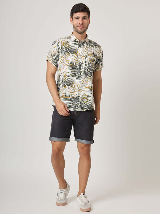 Botanical Print Premium Rayon Shirt