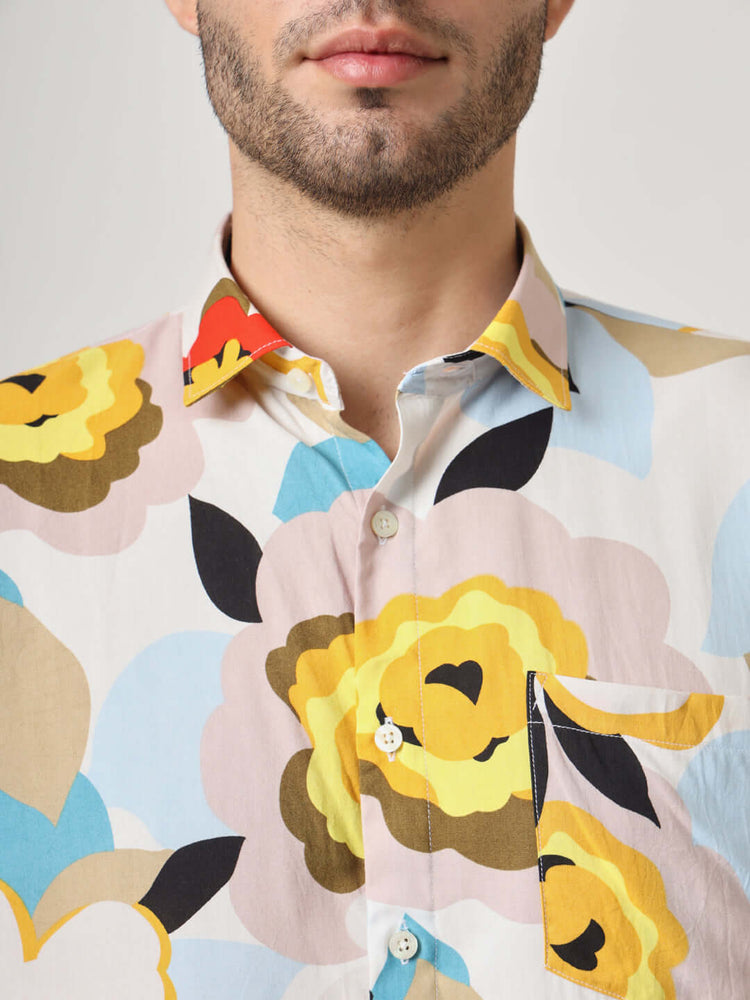 Multicolor Floral Print Premium Rayon Shirt