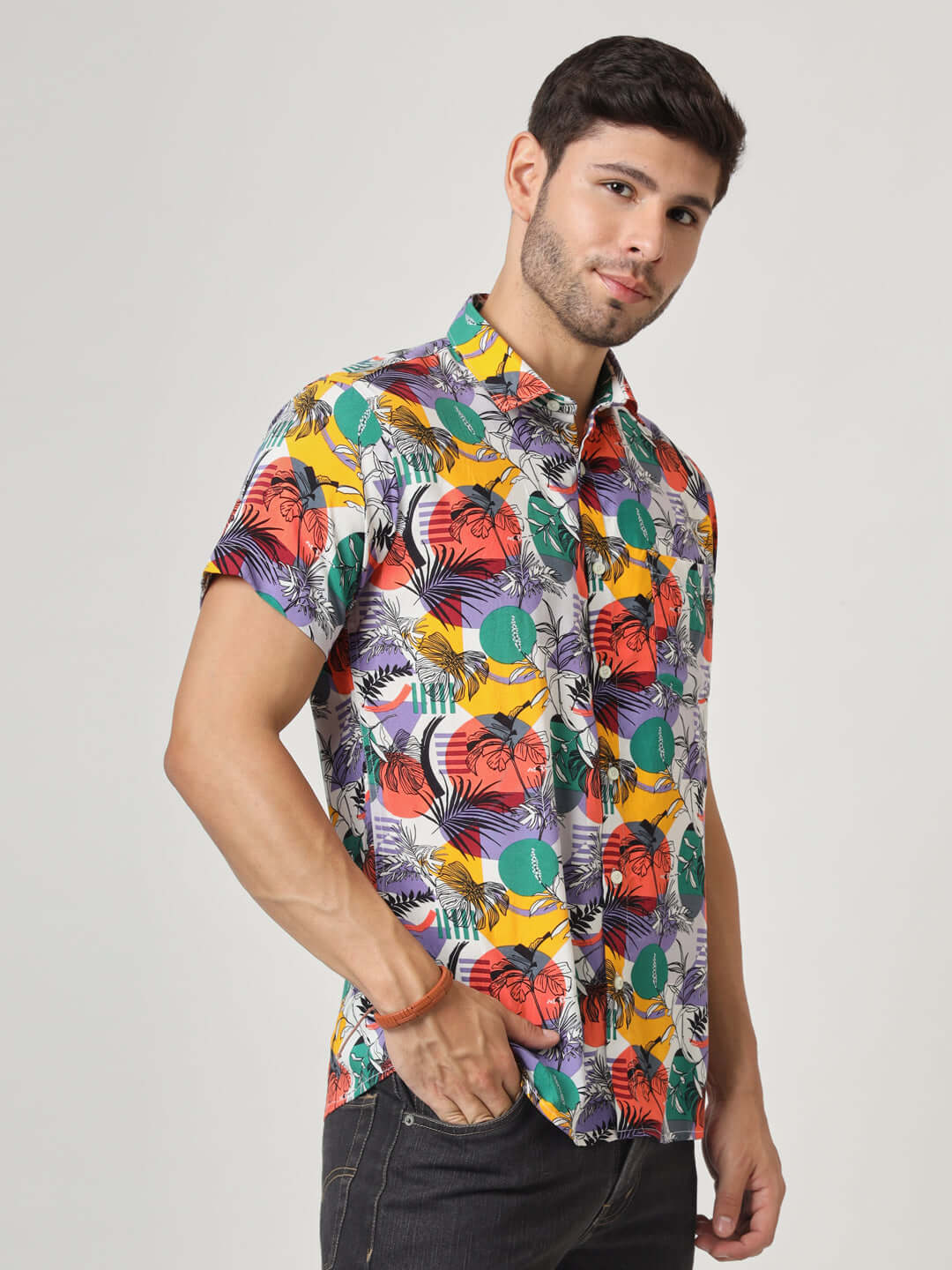 Multicolor Hawaiian Print Premium Rayon Shirt