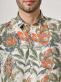 Multicolor Leaf Print Premium Rayon Shirt