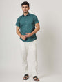 Green Anchor Print Premium Cotton Shirt