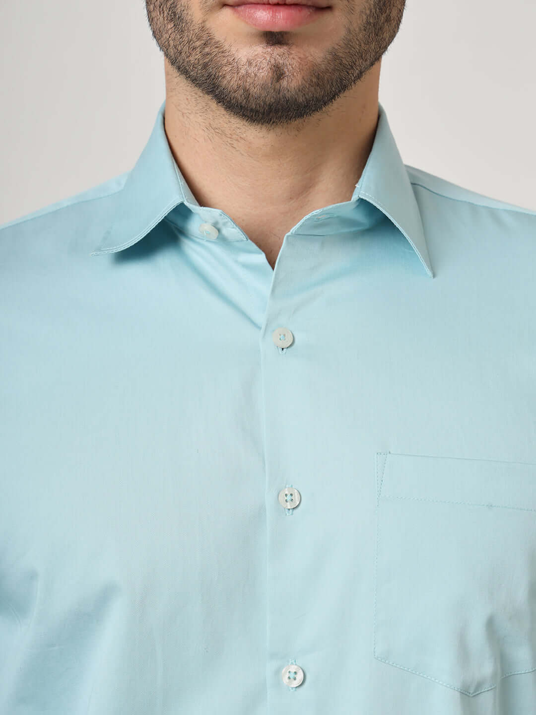 Premium Cotton Satin Sky Blue Shirt