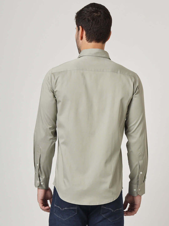 Premium Cotton Satin Khakhi Shirt