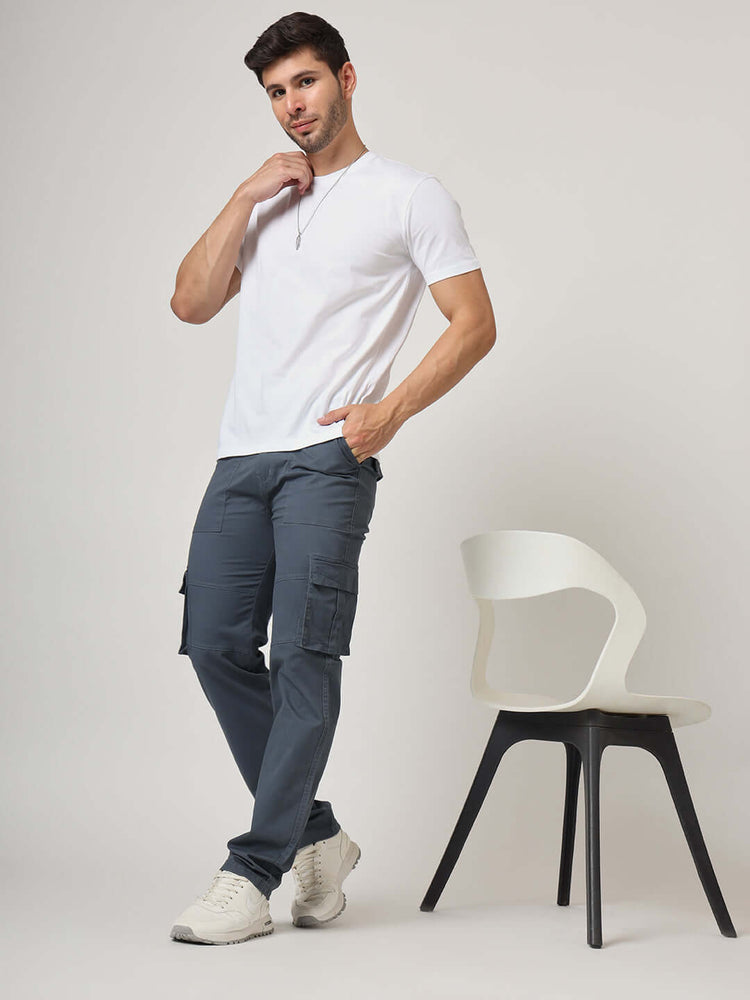 Premium Cotton Steel Blue Cargo Pant