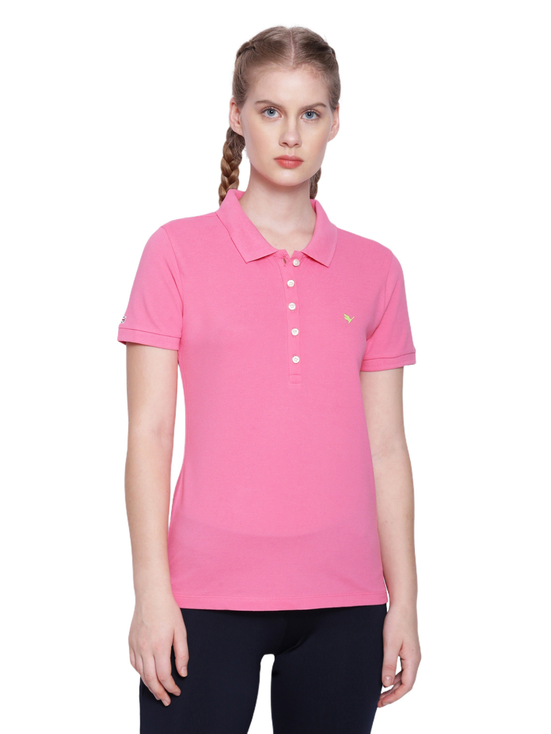 WOMENS PREMIUM COTTON SOLID HALF SLEEVE POLO T-SHIRTS