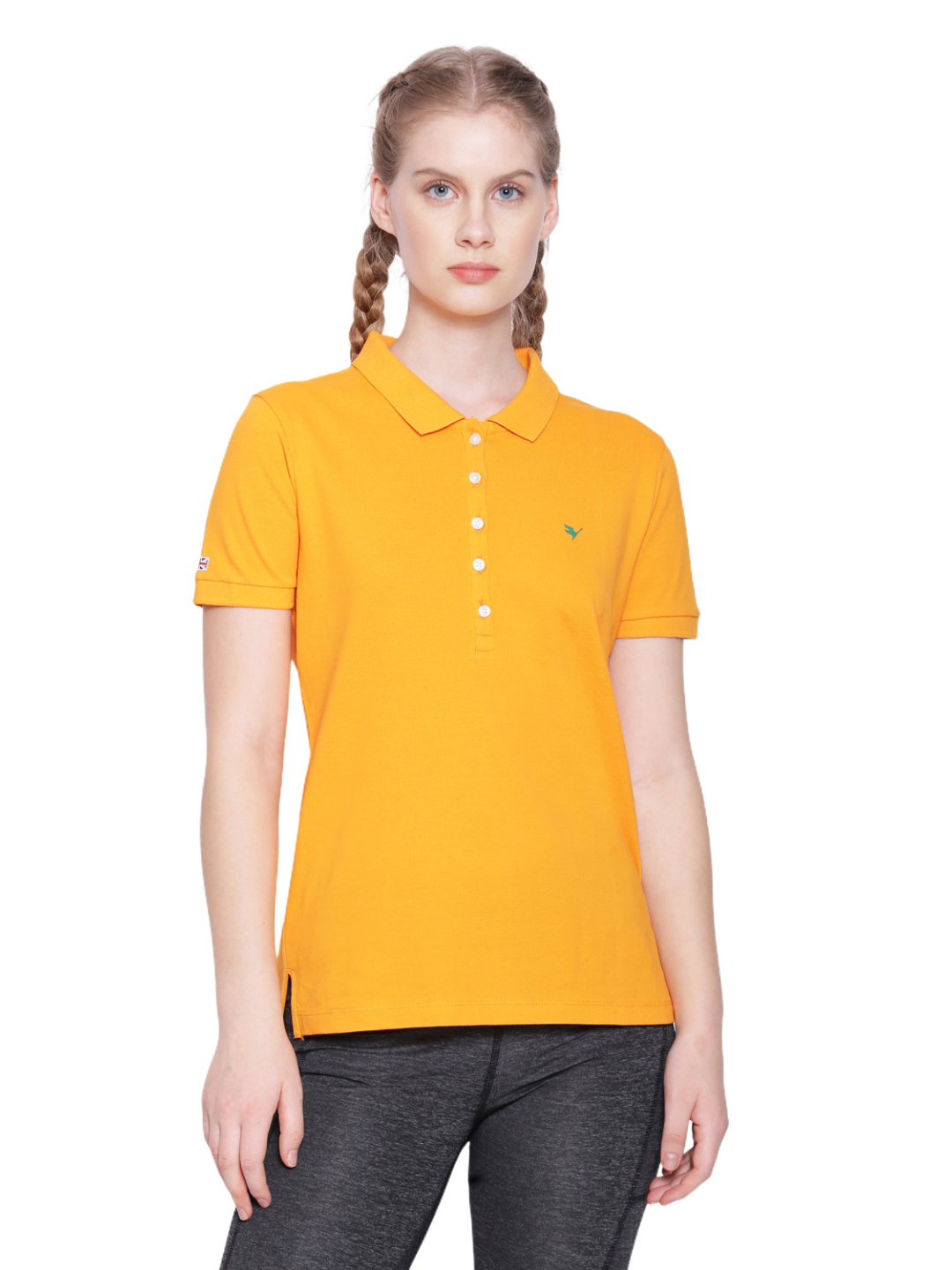 WOMENS PREMIUM COTTON SOLID HALF SLEEVE POLO T-SHIRTS
