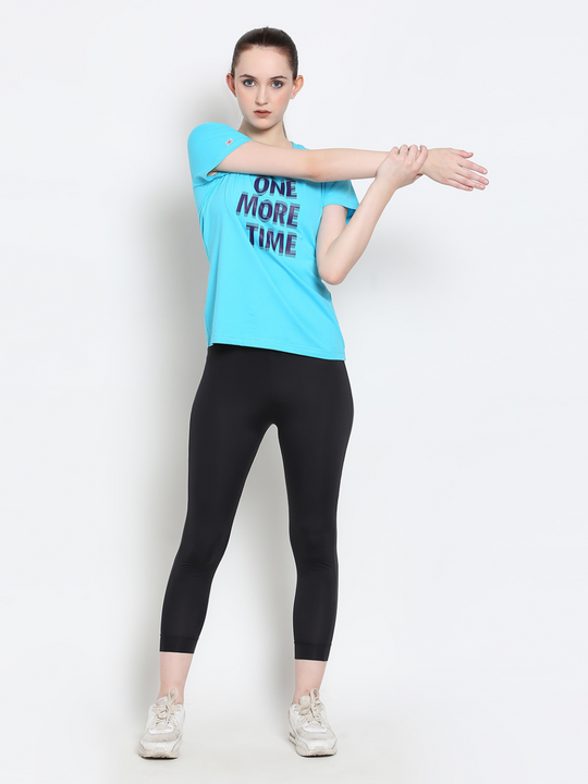 Women'S Premium Cotton Lycra Smart Fit Half-Sleeve Printed Tee