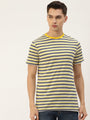 Mens Premium Cotton Striped Half Sleeve Crew Neck T-Shirts