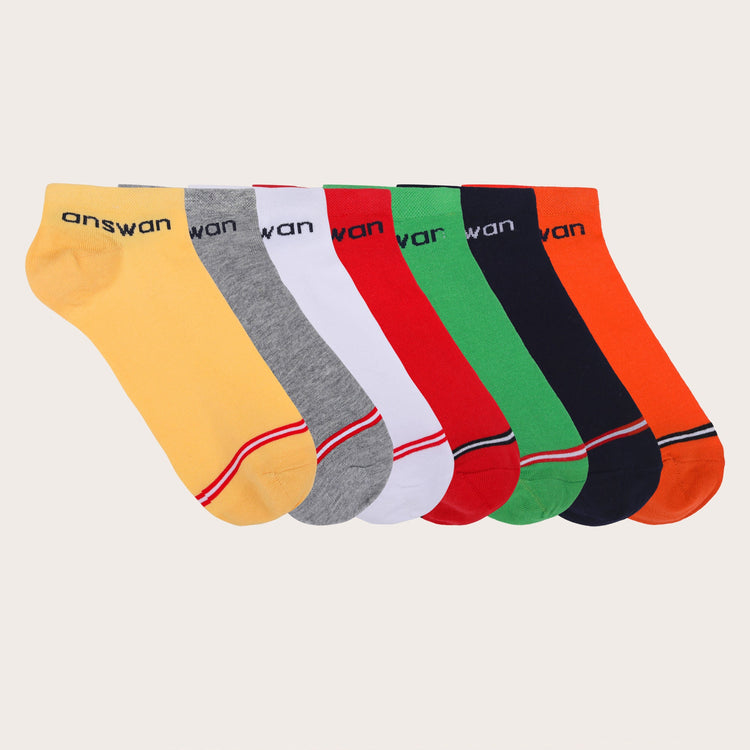 Amswan Unisex Premium Fine Gauge Cotton Socks Pack Of 7