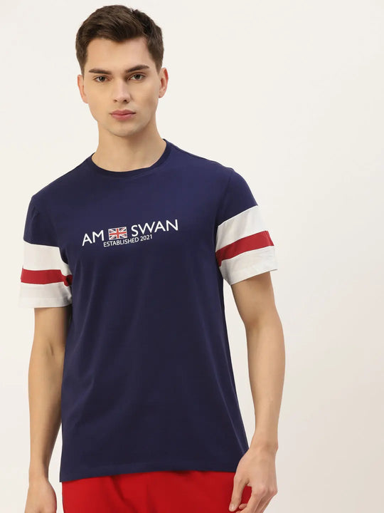 Mens Premium Cotton Lycra Printed Half Sleeve Crew Neck T-Shirts